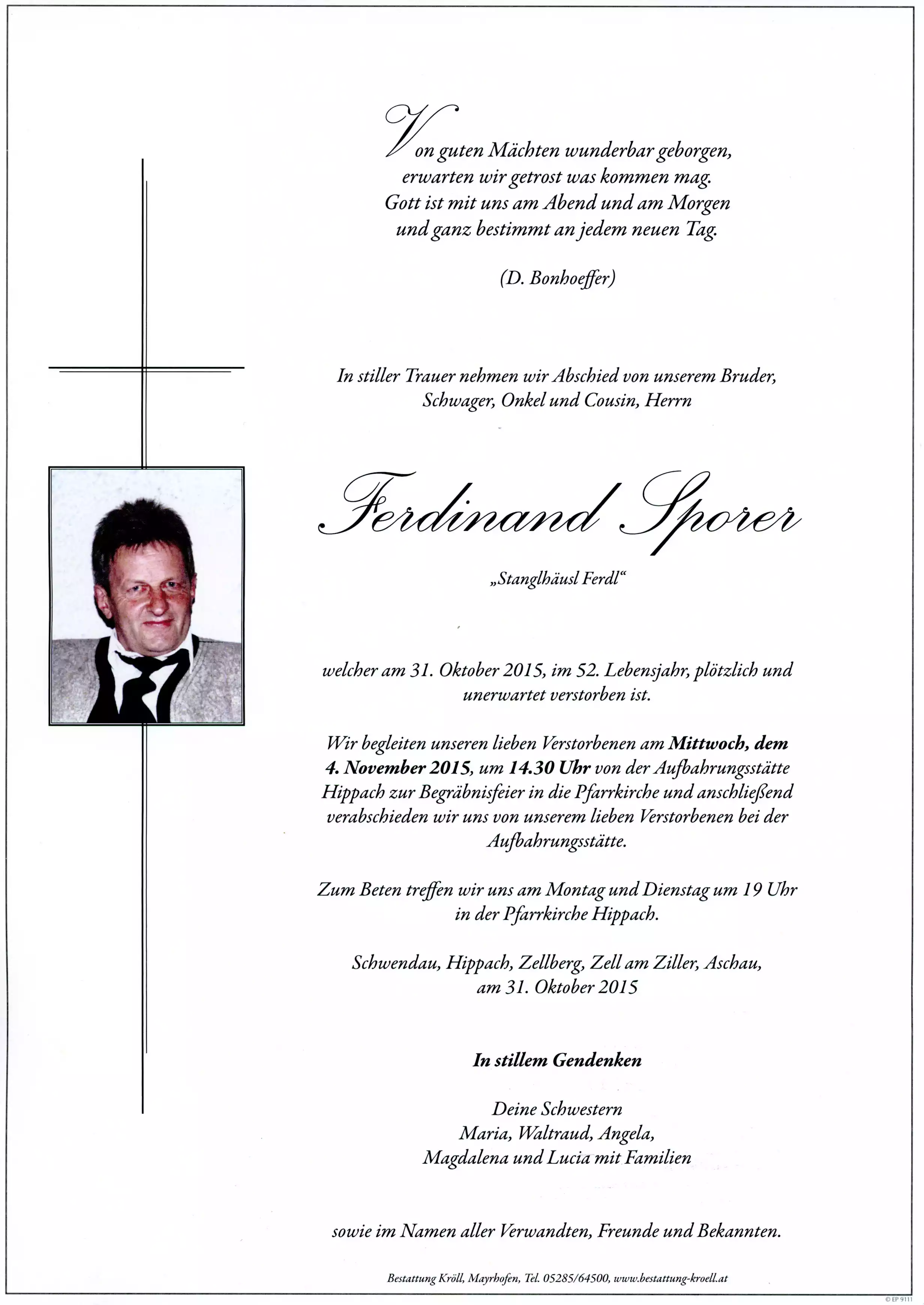 Parte von Ferdinand Sporer